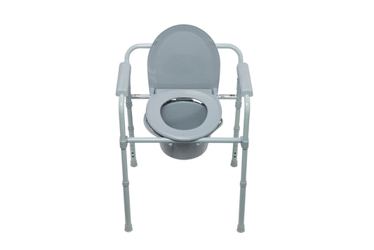 Folding Steel Grey Commode | SKU Commode 11148 N-1, Commode 11148 N-4